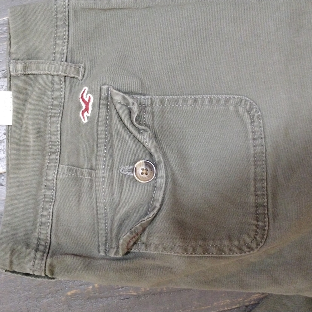 VINTAGE OLIVE HOLLISTER PANT SOCIAL STRETCH SZ 7 R - Picture 2 of 8